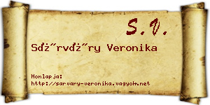 Sárváry Veronika névjegykártya